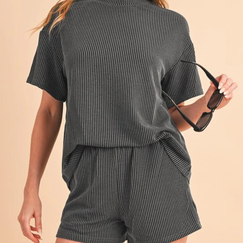 LOVELY MELODY Comfy Rib Top and Short Set